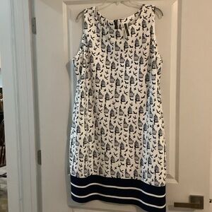 Julian Taylor Birdcage Print Dress in White and Black
